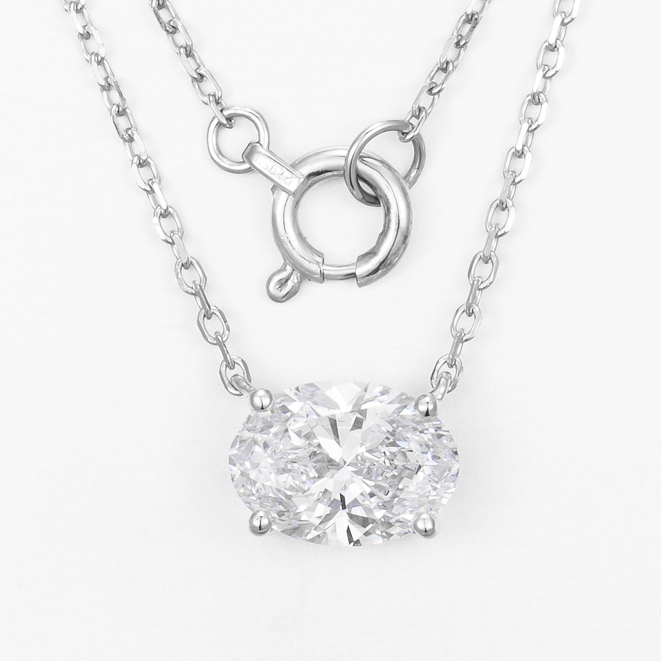 Lab Grown Diamond Necklace-ZBN0060-1.00CT