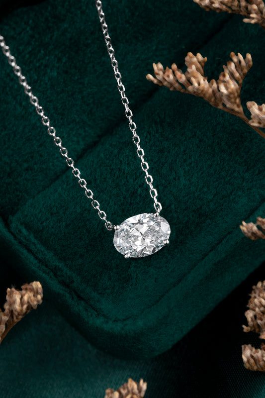 Lab Grown Diamond Necklace-ZBN0060-1.00CT